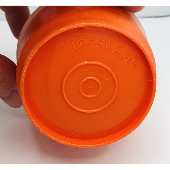 Vintage Tupperware Orange Round Snack Cup #1229 with Lid - Picture 6 of 9